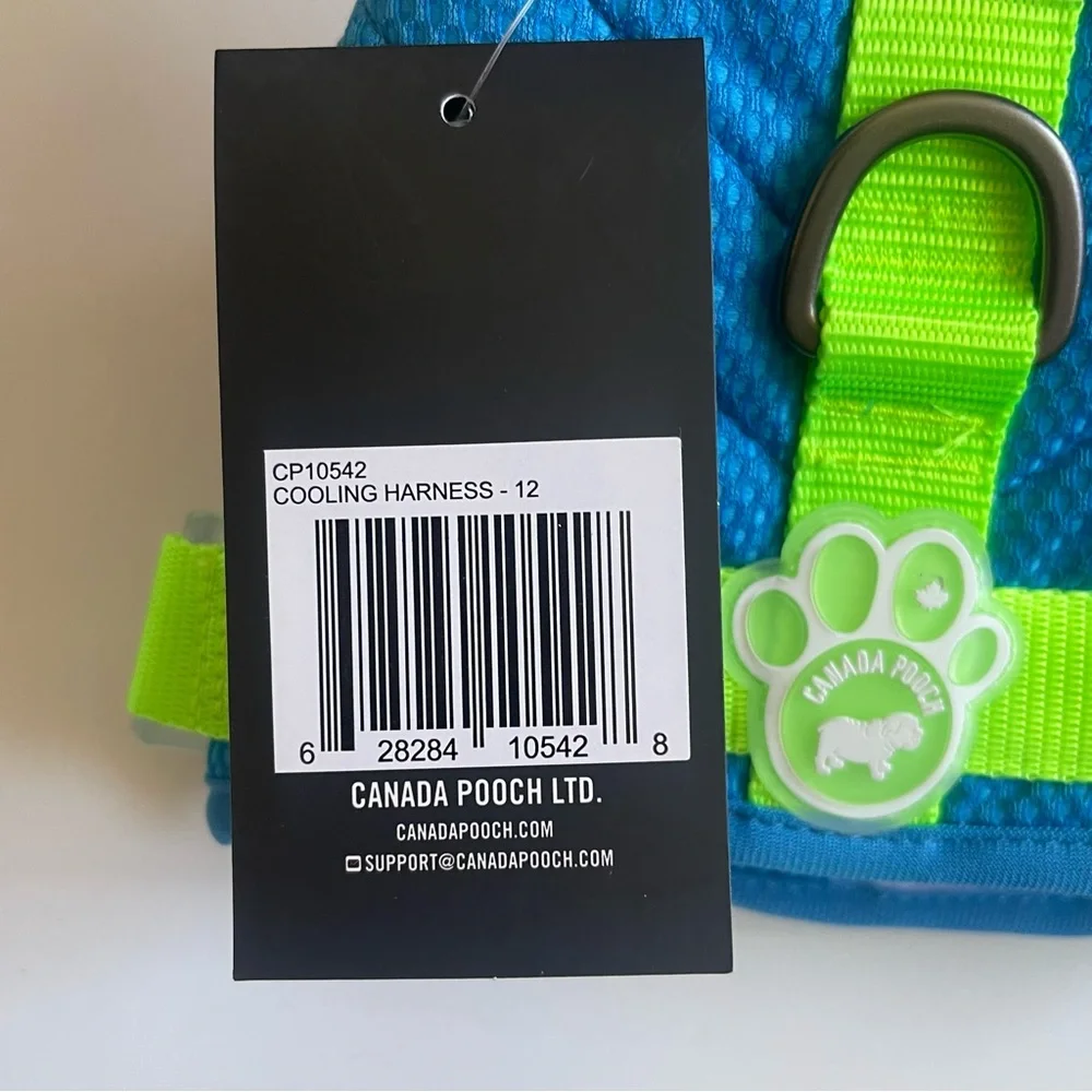 Canada Pooch Chill Seeker Cooling Harness - Blue/Green - Size 12